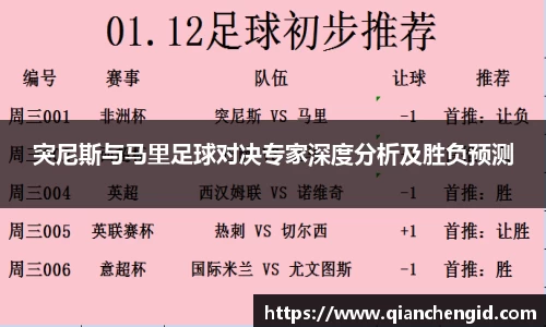 突尼斯与马里足球对决专家深度分析及胜负预测